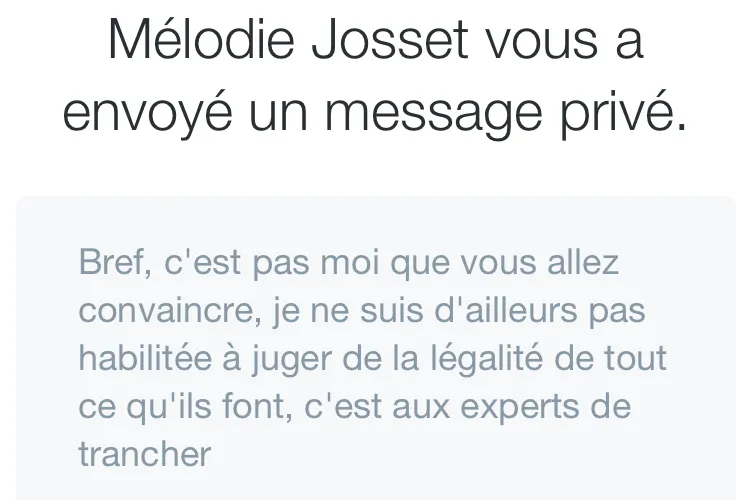 Mélodie Josset confirme qu’elle n’est pas qualifiée pour juger l’affaire